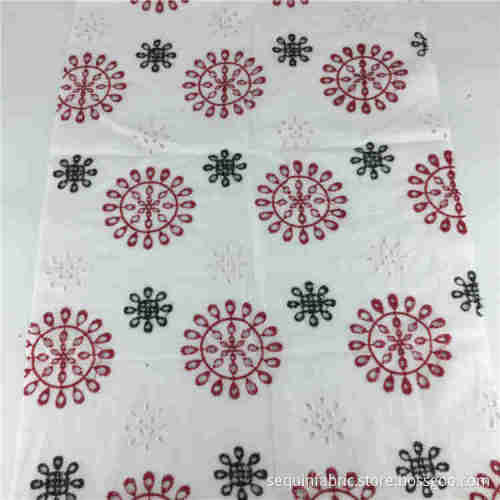 wholesale popular Lace multi color embroidery fabric cotton